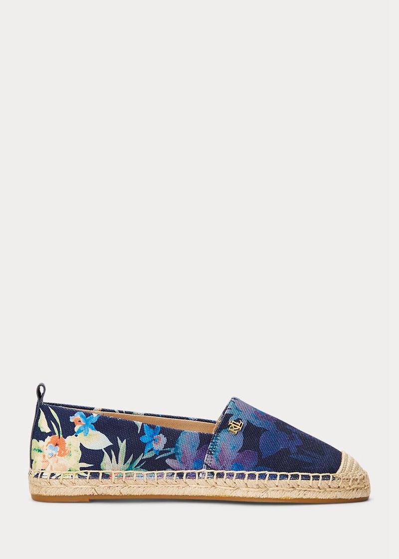 Sandalias Lauren Mujer Cameryn Iii Floral Lona Espadrille Chile Azul Marino HXYKZ-7612